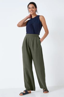 Mayla Linen Blend Trousers from Crew Clothing