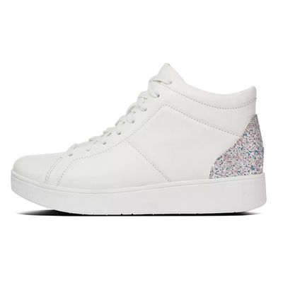 Glitter Leather High-Top Trainers