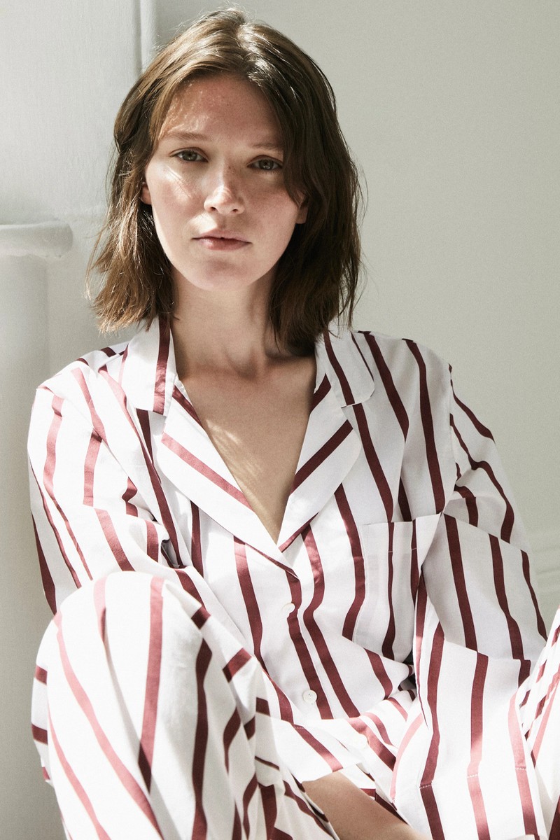 Classic Claret Stripe Pyjama Set from  Honna