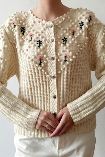 Vintage Hand Knitted Cardigan Sweater from VintaLipstick