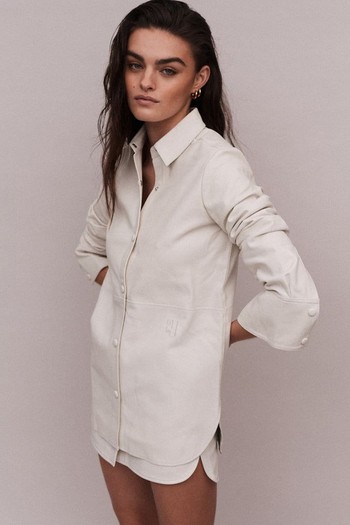 White Leather Shirt from YAITTE