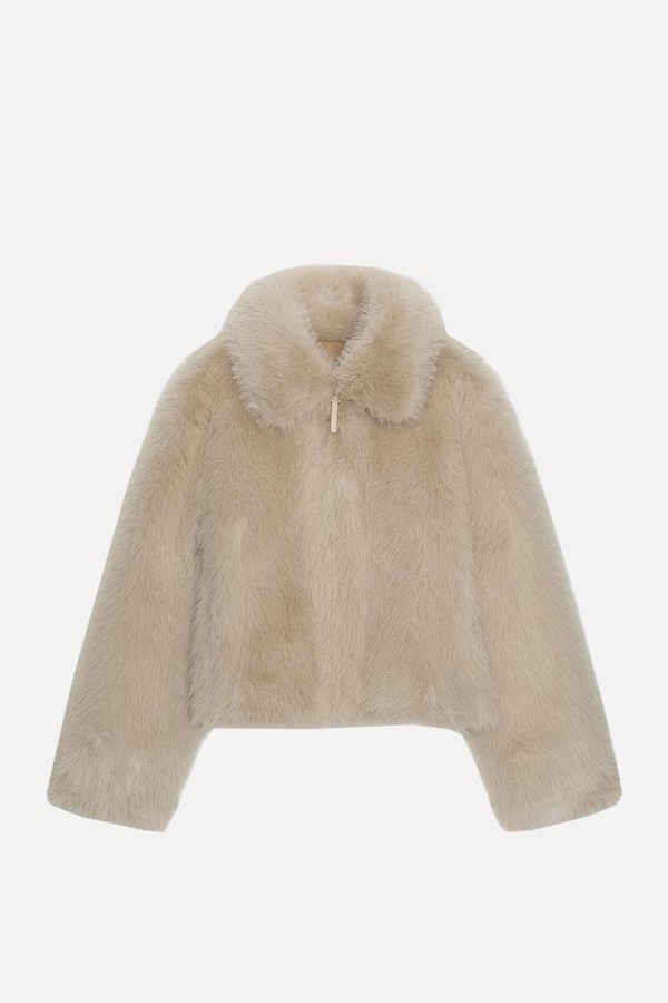 Double-Faced Faux Fur Jacket from Zara