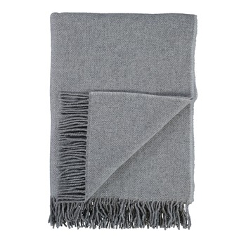 Grey Marl Wool Blend Throw 