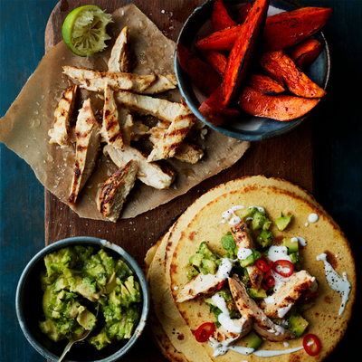 Chicken Tacos With Roasted Sweet Potato & Guacamole: Waitrose & Partners