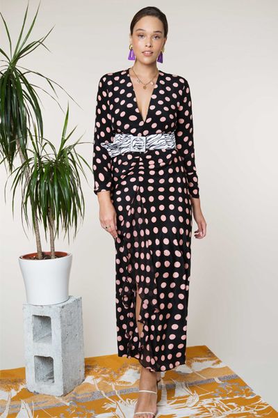 Rose Polka-Dot Silk Maxi Dress from Rixo