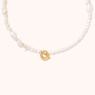 Serenity Pearl Beaded T-Bar Necklace