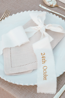 Personalised Cotton Ribbons from The Embroidered Napkin Company