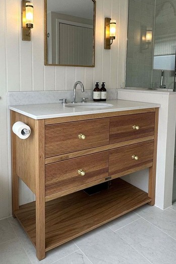 Ava Reeded Oak Large Vanity Unit from Harvey George