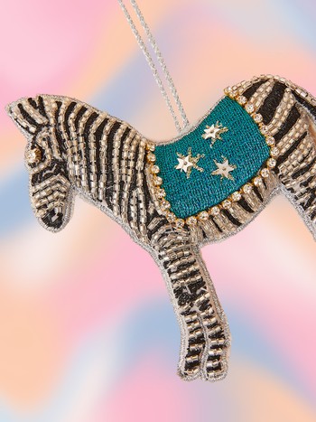 Embellished Zebra Christmas Decoration from Accessorize