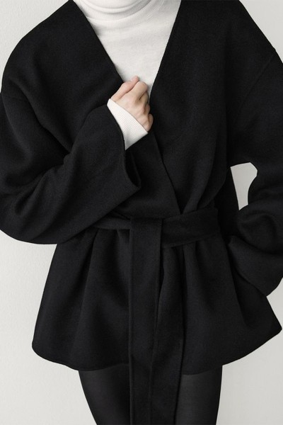 Wool Blend Robe Coat