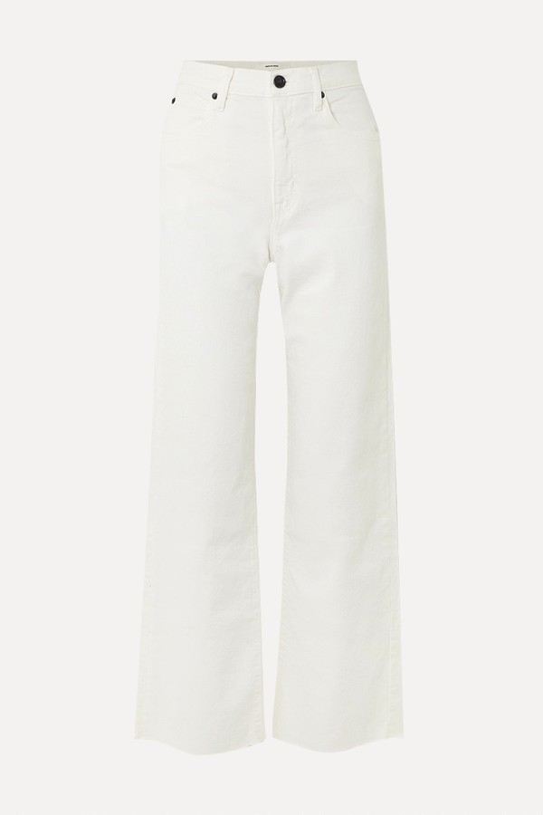 Grace Frayed High-Rise Wide-Leg Jeans from SLVRLAKE