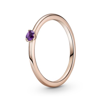 Purple Solitaire Ring