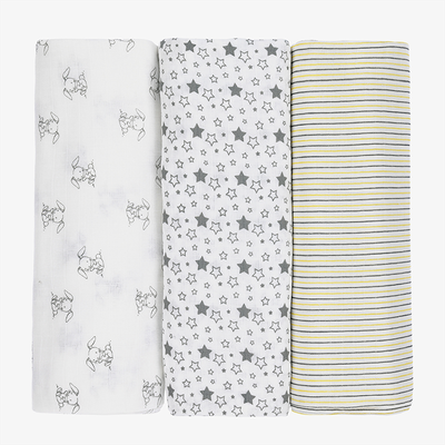 Grey Cotton Swaddles (3 Pack)