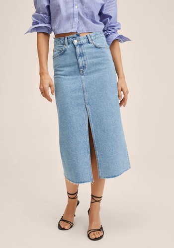 Slit Denim Skirt from Mango