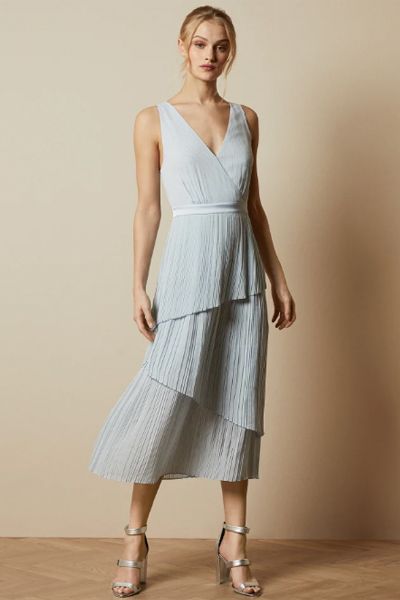 Ionaa Pleated Tiered Maxi Dress