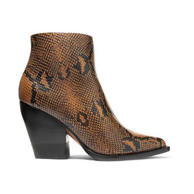 Rylee Snake-Effect Leather Ankle Boots from Chloe