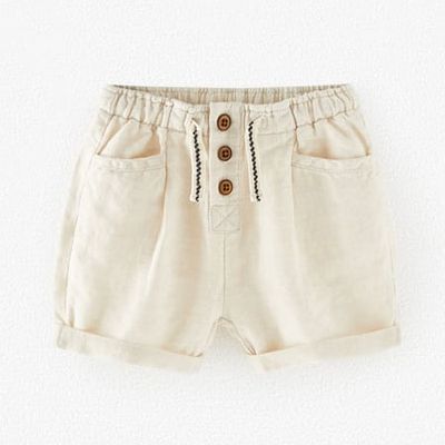Linen Bermuda Shorts With Buttons