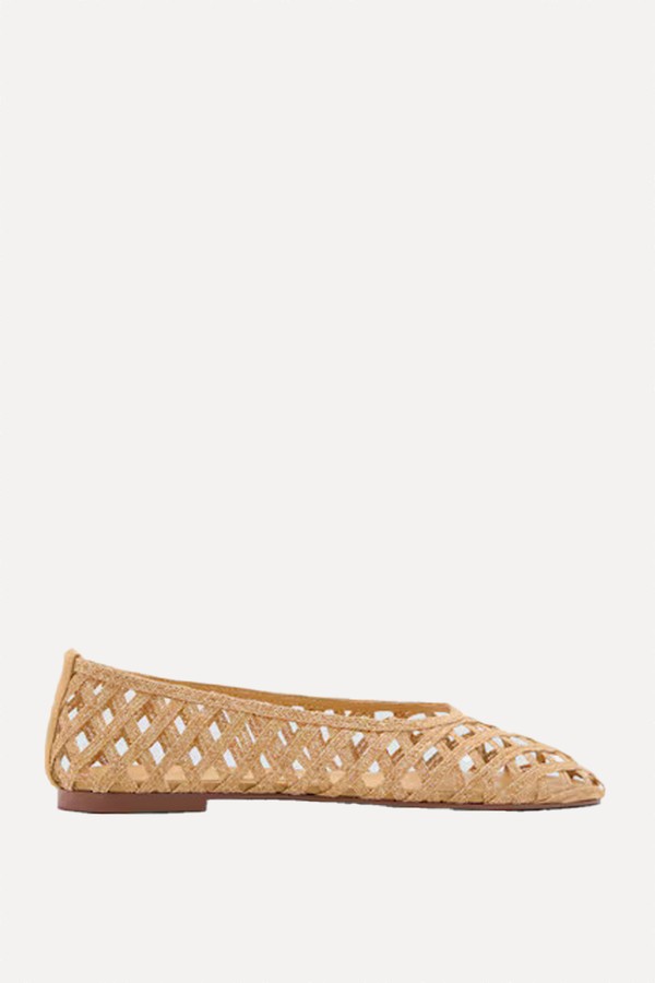 Natural Fibre Ballerina Flats from Mango