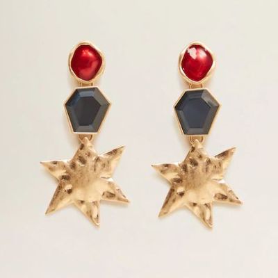 Resin Metal Earrings from Mango