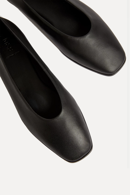 Leather Square Toe Ballet Pumps from M&S