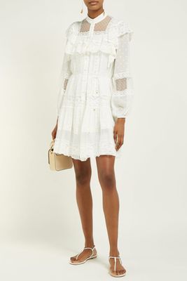 Mocur Lace-Panel Mini Dress from Zimmermann