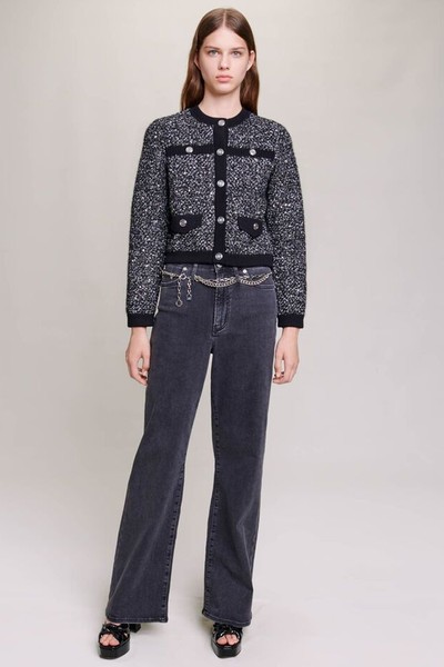 Short Tweed Effect Cardigan  from Maje