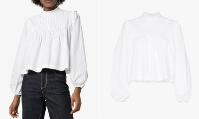 Olayan Ruffle Trim Blouse from Ganni