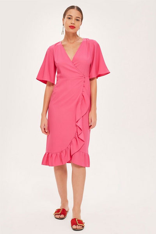 Crepe Ruffle Dress