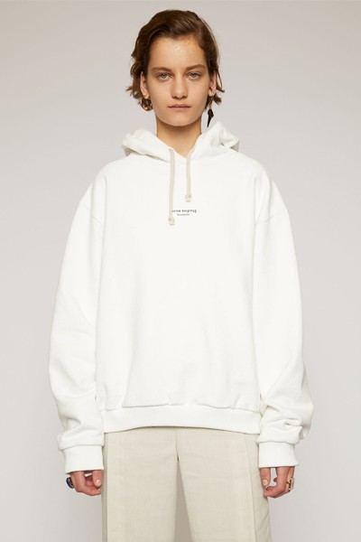 Reverse-Logo Hooded Sweatshirt Optic White from Acne Studios