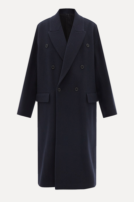 Double-Breasted Dropped-Shoulder Wool Overcoat from Raey