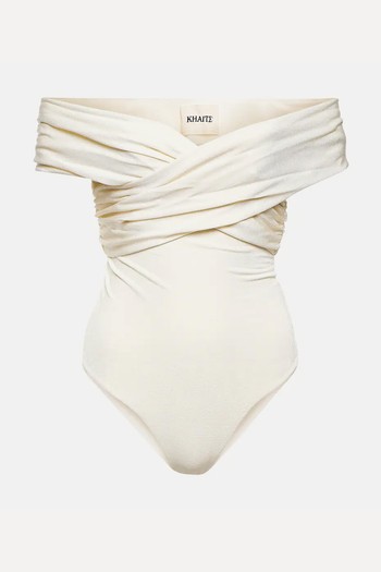 Rafael Off-Shoulder Crêpe Bodysuit from KHAITE