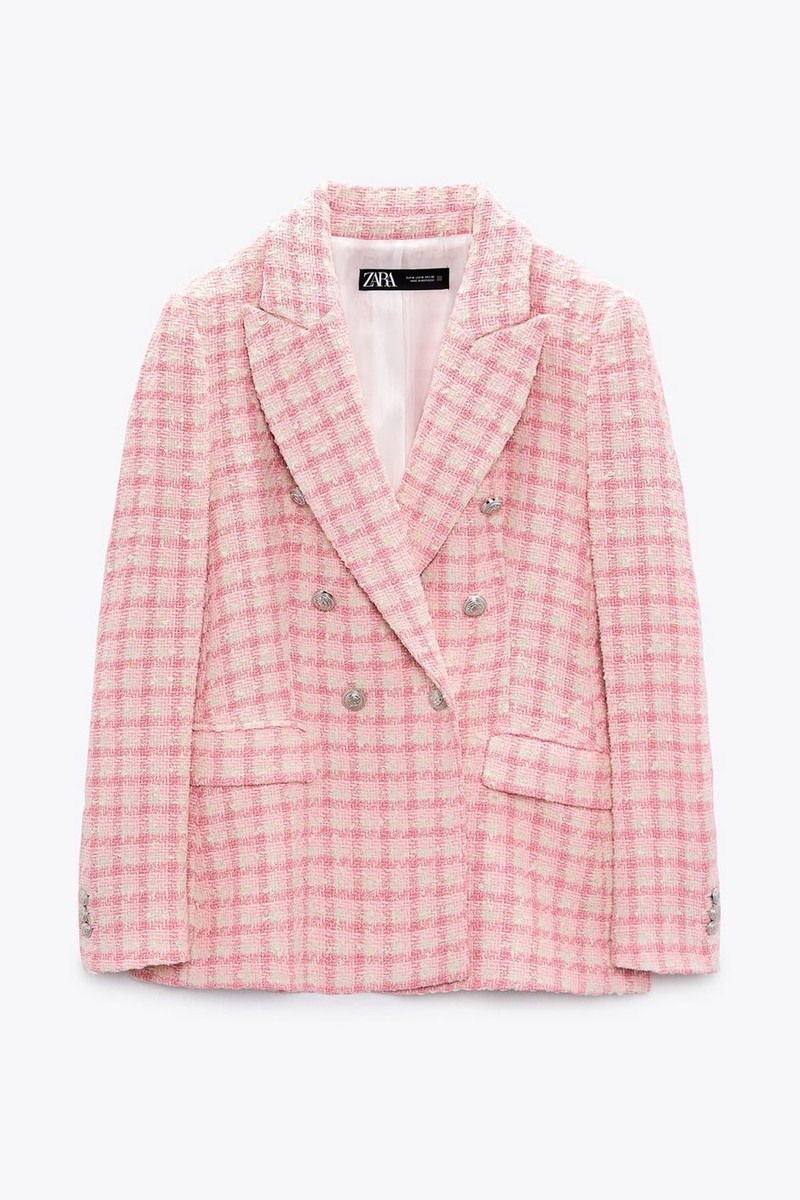 Textured Double Breasted Blazer