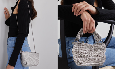 Bonny Leather-Trimmed Crystal-Embellished Mesh Shoulder Bag, £1,557 (was £2,595) | Jimmy Choo