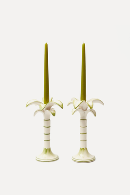 Large White Palm Candle Holder  from Mrs. Alice 