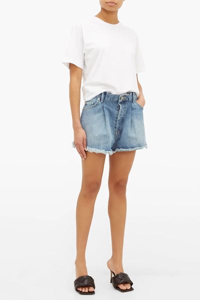 Fold Raw-Hem Denim Shorts from Raey