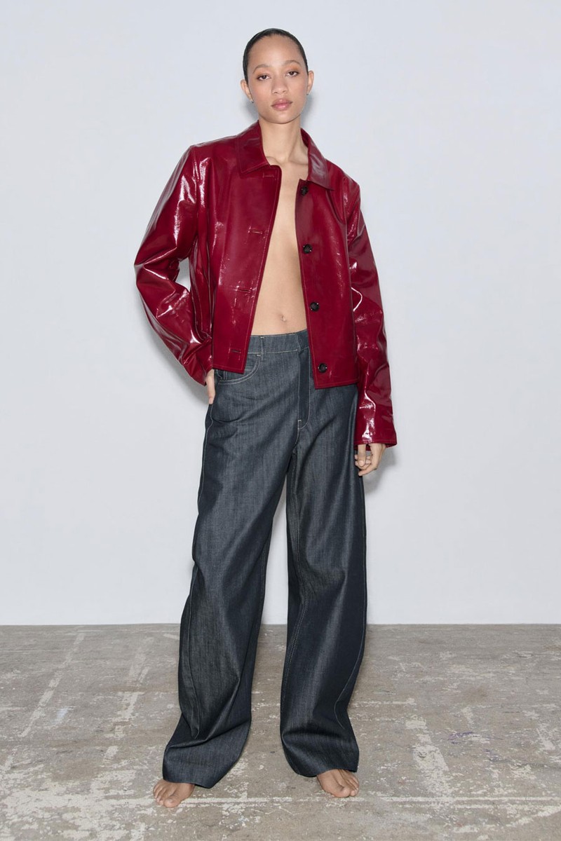 100% Leather Jacket Zw Collection Limited Edition from Zara