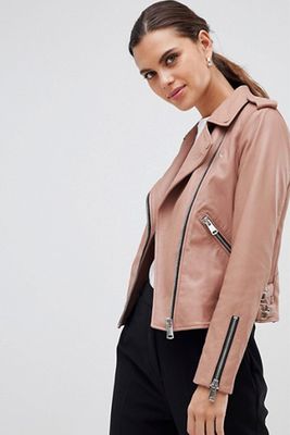 Classic Leather Biker Jacket from Reiss