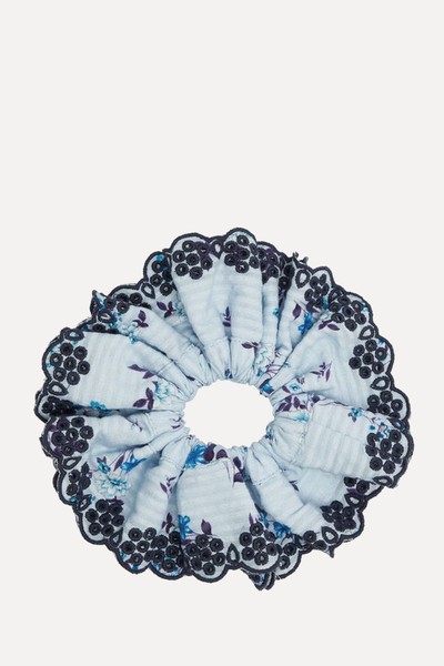 Edge Statement Floral Cotton Scrunchie from Damson Madder