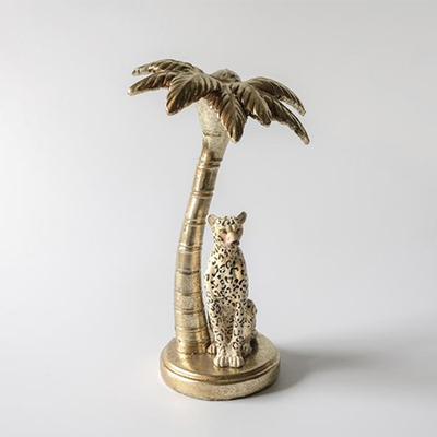 Leopard & Palm Candlestick Holder from Alice Naylor-Leyland