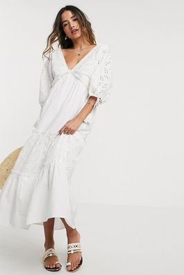 Broderie Tiered Maxi Dress from ASOS Design