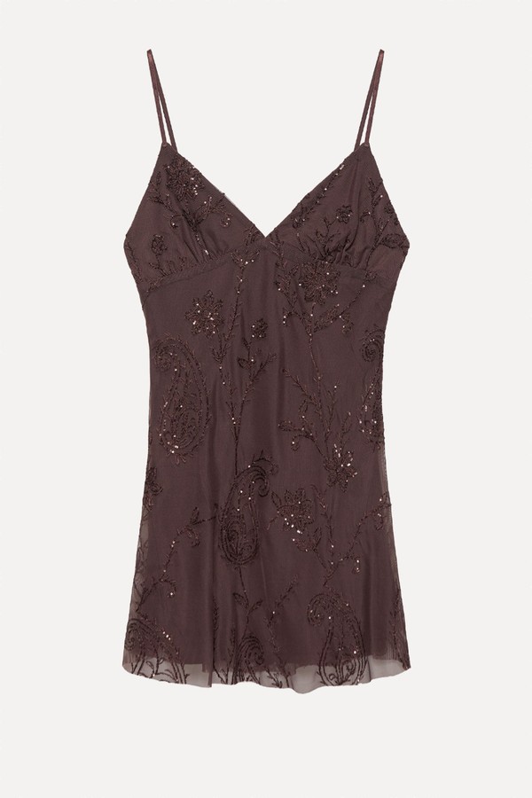 Short Sequinned Strappy Dress