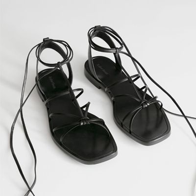 Knotted Leather Lace Up Sandals from & Other Stories