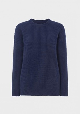 Cashmere Mix Ribbed Crew Neck