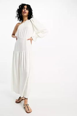 One Shoulder Linen Midi Dress from ASOS 