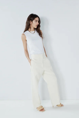 Relaxed Ramie & Cotton-Blend Tailored Trouser from Raey