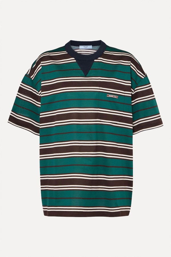 Striped Cotton Jersey T-Shirt from Prada