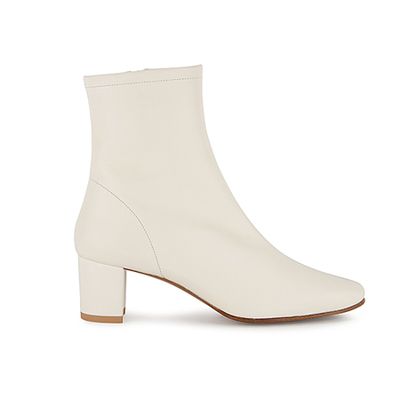 Sofia 65 Off-White Leather Ankle Boots from By Far