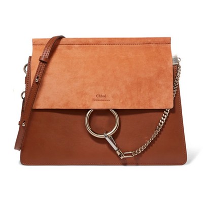 Faye Medium Leather and Suede Shoulder Bag