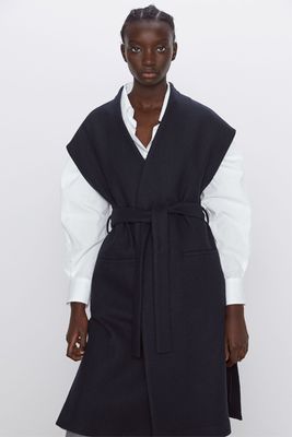Belted Wool Blend Waistcoat from Zara