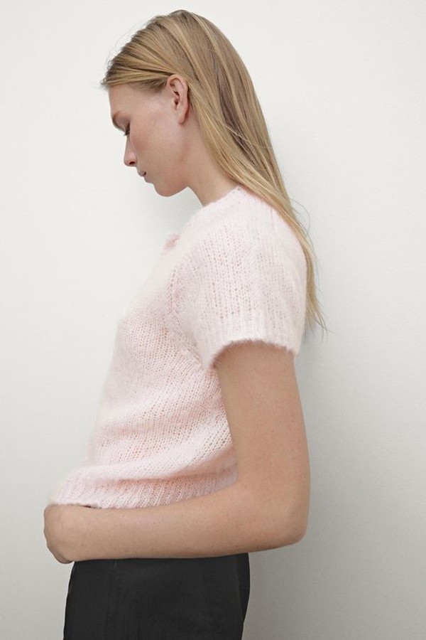 Short Sleeve Alpaca Blend Cardigan from Massimo Dutti